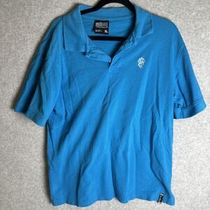 Vintage Southpole Polo Shirt Mens XL Blue White Hip Hop Streetwear Cotton Knit